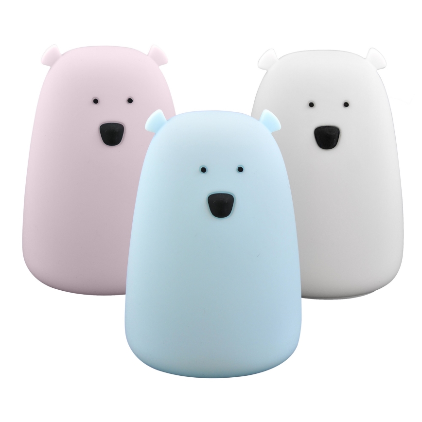 LED RGB Kinder Touchlamp BEAR LED/0,8W/5V wit + USB