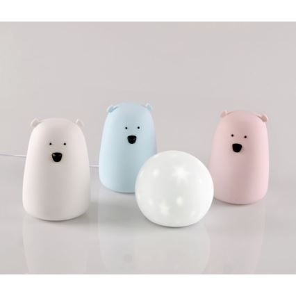 LED RGB Kinder Touchlamp BEAR LED/0,8W/5V wit + USB
