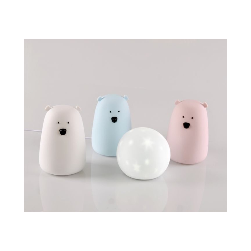LED RGB Kinder Touchlamp BEAR LED/0,8W/5V wit + USB
