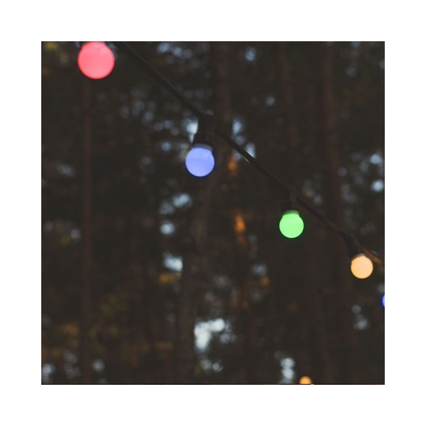 LED RGB Lichtketting voor buiten STRING 13 m 15xLED/0,5W/230V IP44 + afstandsbediening