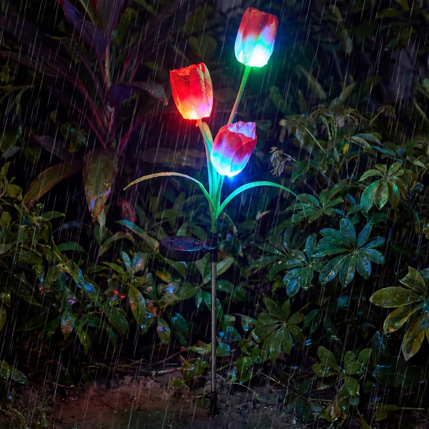 LED RGB Luminaire décoratif solaire 3xLED/3,7V 200 mAh IP44 tulipe