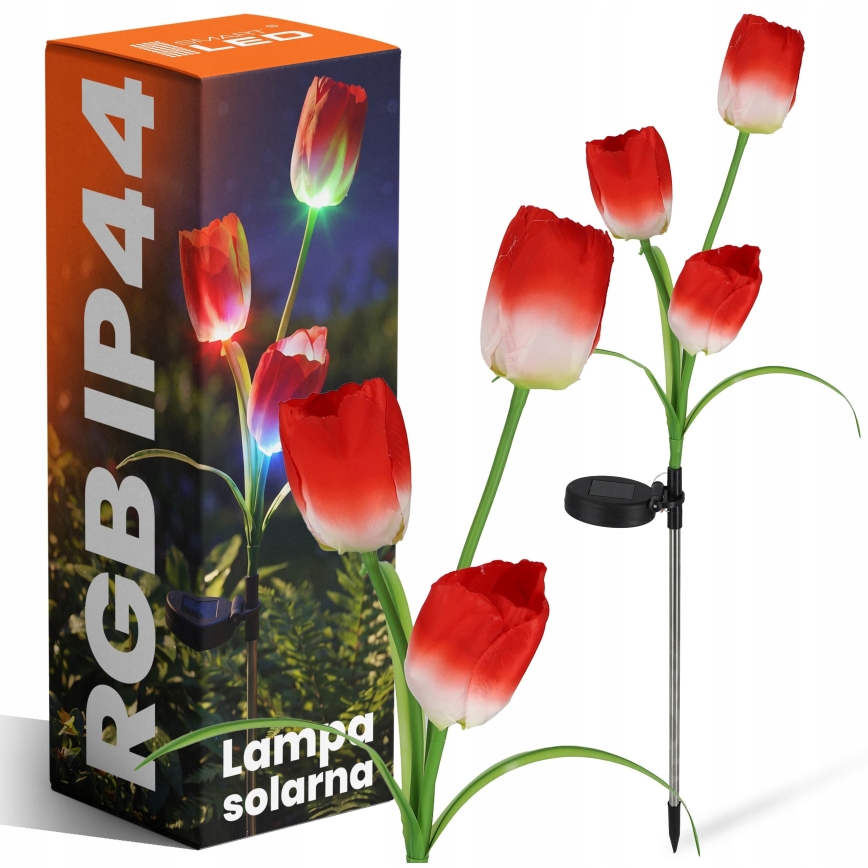 LED RGB Luminaire décoratif solaire 3xLED/3,7V 200 mAh IP44 tulipe