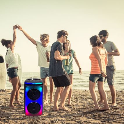 LED RGB Oplaadbare luidspreker met een microfoon 400W/2400 mAh + afstandsbediening