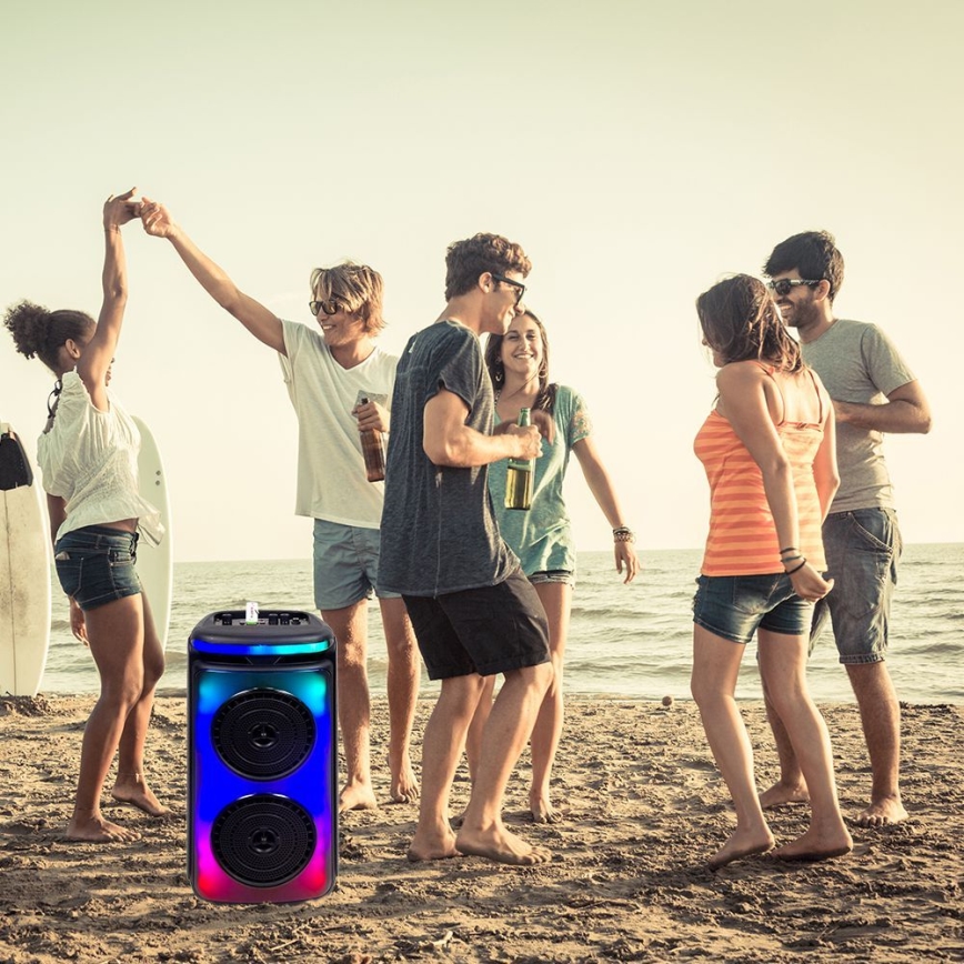 LED RGB Oplaadbare luidspreker met een microfoon 400W/2400 mAh + afstandsbediening