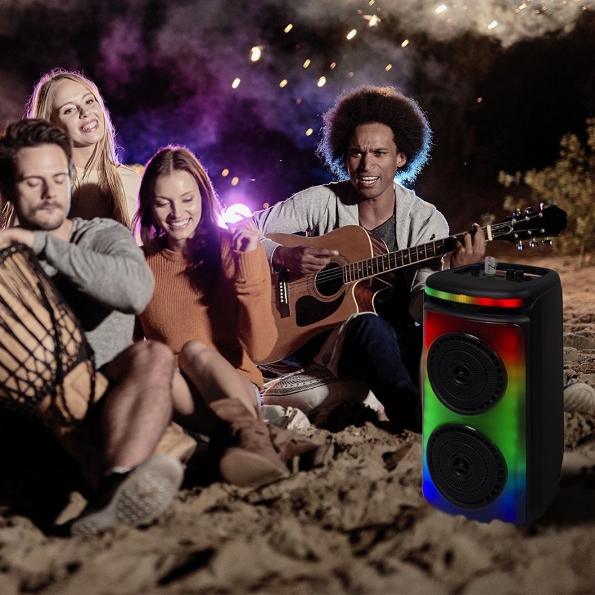 LED RGB Oplaadbare luidspreker met een microfoon 400W/2400 mAh + afstandsbediening