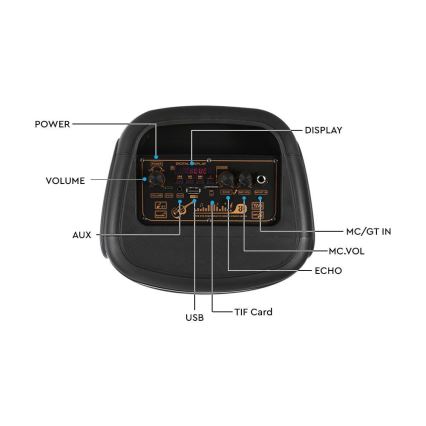 LED RGB Oplaadbare luidspreker met een microfoon 400W/2400 mAh + afstandsbediening