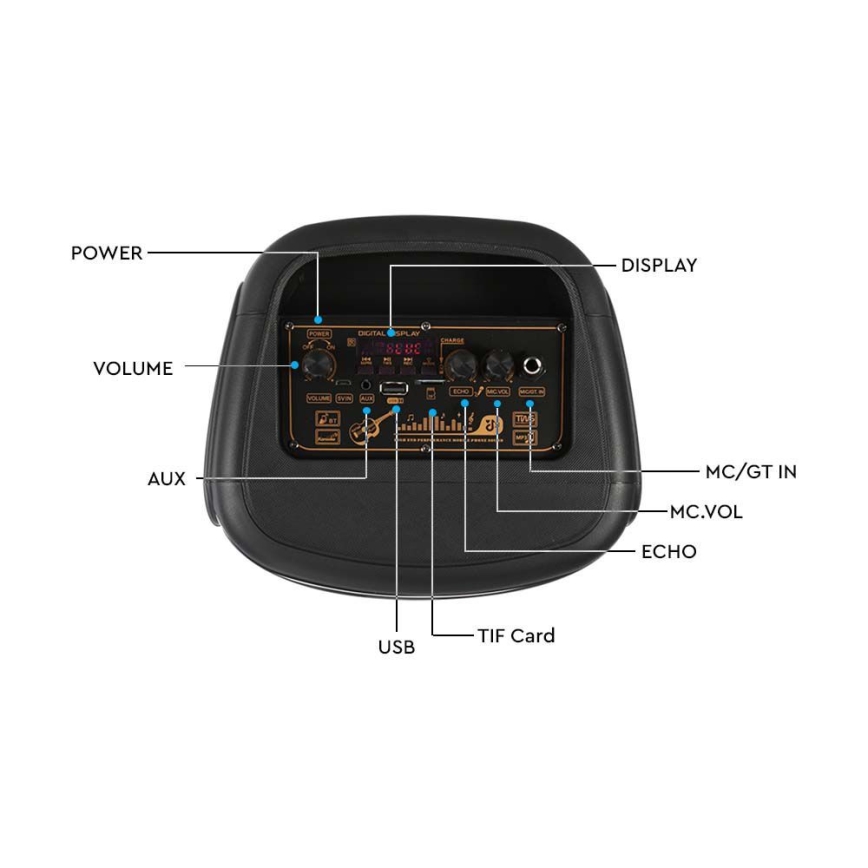 LED RGB Oplaadbare luidspreker met een microfoon 400W/2400 mAh + afstandsbediening