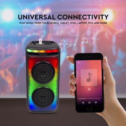 LED RGB Oplaadbare luidspreker met een microfoon 400W/2400 mAh + afstandsbediening