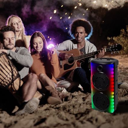 LED RGB Oplaadbare luidspreker met een microfoon 600W/2400 mAh + afstandsbediening