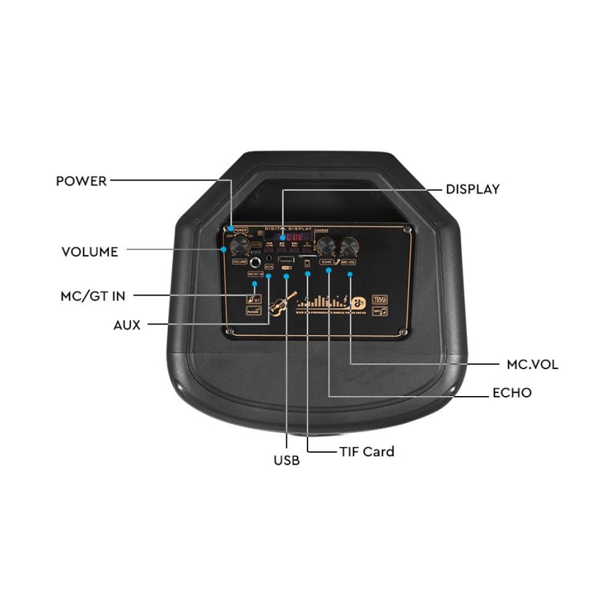 LED RGB Oplaadbare luidspreker met een microfoon 600W/2400 mAh + afstandsbediening