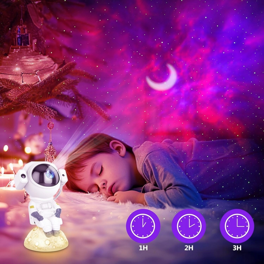 LED RGB-projector 3-in-1 LED/5W/5V 3000/4000/6000K astronaut + afstandsbediening