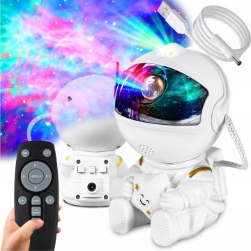 LED RGB-projector LED/5W/5V astronaut + afstandsbediening