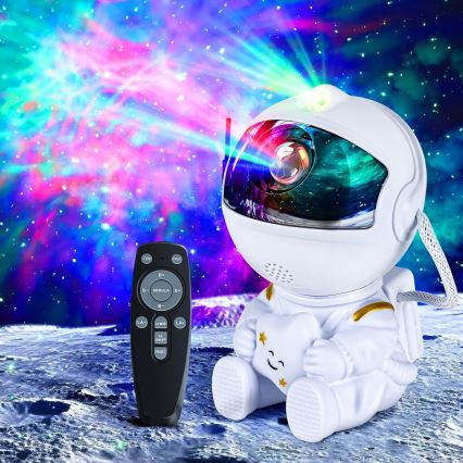 LED RGB-projector LED/5W/5V astronaut + afstandsbediening