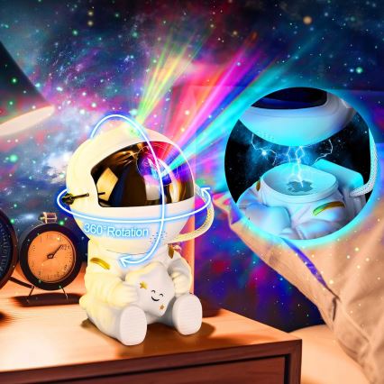 LED RGB-projector LED/5W/5V astronaut + afstandsbediening