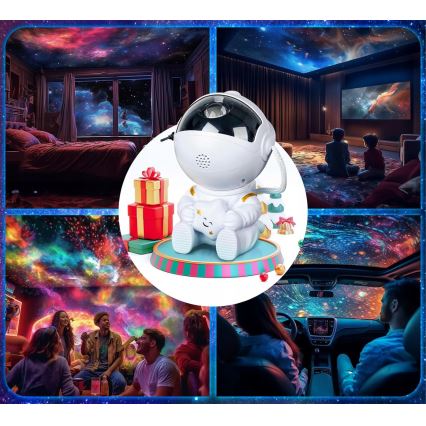 LED RGB-projector LED/5W/5V astronaut + afstandsbediening