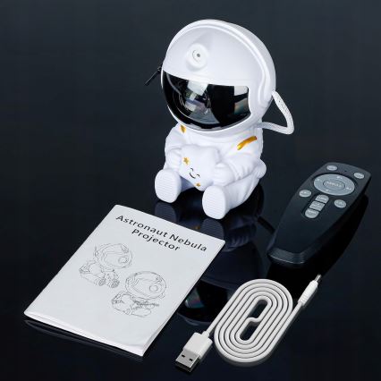 LED RGB-projector LED/5W/5V astronaut + afstandsbediening