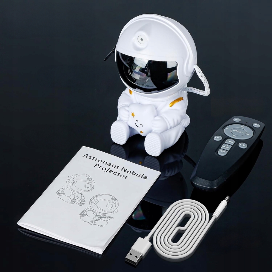 LED RGB-projector LED/5W/5V astronaut + afstandsbediening