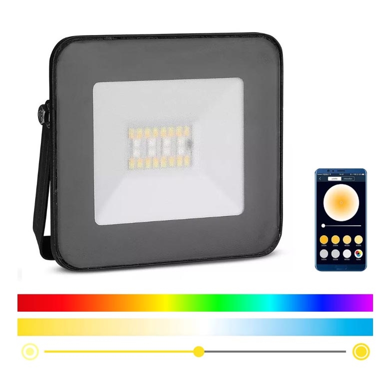 LED RGB Schijnwerper LED/20W/230V IP65 zwart