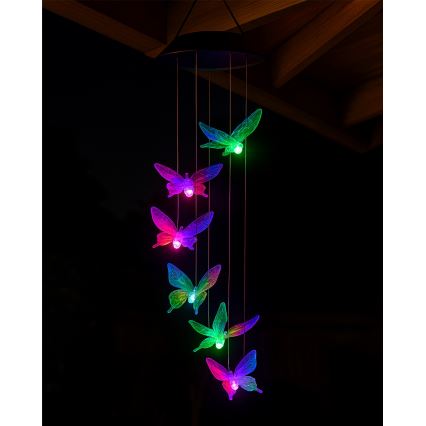 LED RGB solarlamp 6xLED/1,2V 300 mAh IP44 vlinder