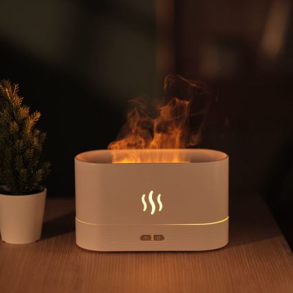 LED RGB Ultrasone aroma diffuser en luchtbevochtiger met verlichting 180ml wit
