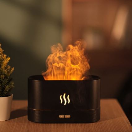 LED RGB Ultrasone aroma diffuser en luchtbevochtiger met verlichting 180ml zwart