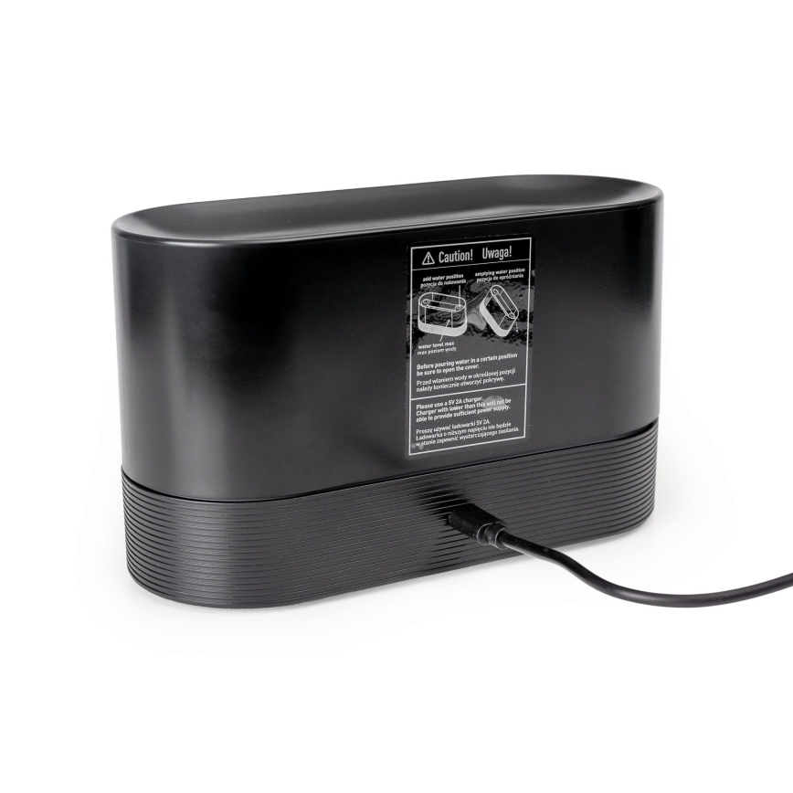 LED RGB Ultrasone aroma diffuser en luchtbevochtiger met verlichting 180ml zwart