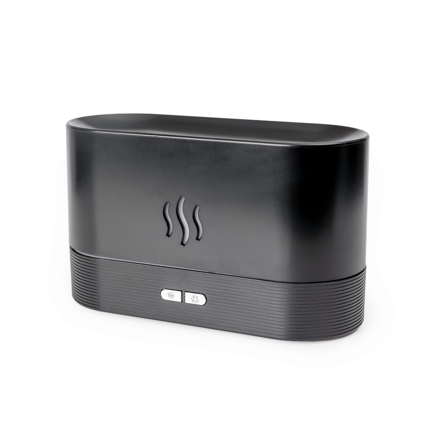 LED RGB Ultrasoon aroma diffuser en luchtbevochtiger met een achtergrondverlichting 180ml zwart