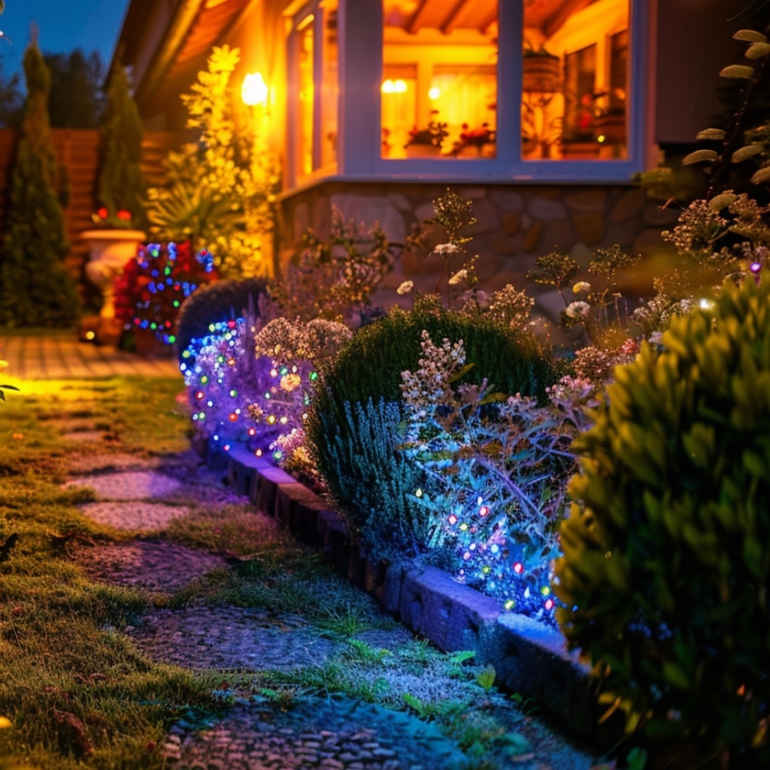 LED RGB Zonneketting 50xLED/0,12W/1,2V 1xAA IP44 600 mAh