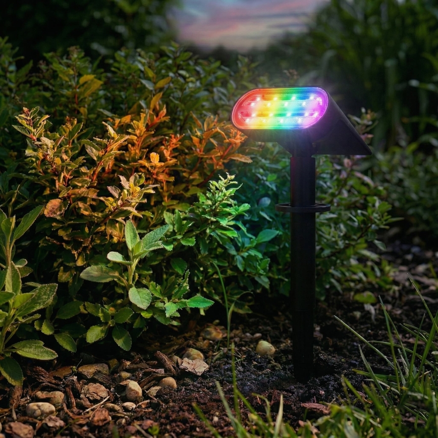 LED RGB zonnelamp 2-in-1 LED/3,7V 1200 mAh IP54 zwart