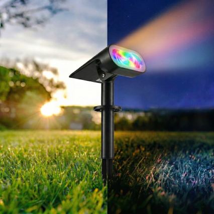 LED RGB zonnelamp 2-in-1 LED/3,7V 1200 mAh IP54 zwart