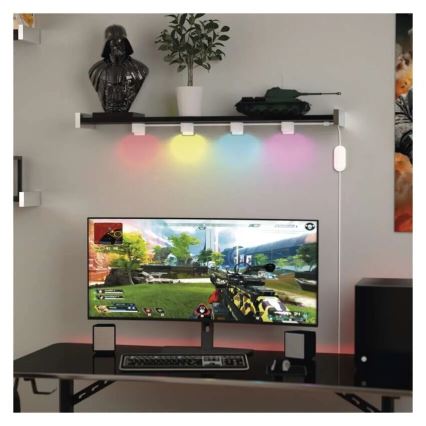 LED RGBIC+CCT Decoratieve ketting met spotverlichting GoSmart - verlenging 4xLED/7W/230V 85 cm Wi-Fi Tuya