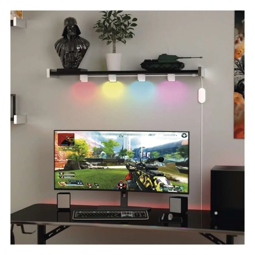 LED RGBIC+CCT Decoratieve ketting met spotverlichting GoSmart - verlenging 4xLED/7W/230V 85 cm Wi-Fi Tuya
