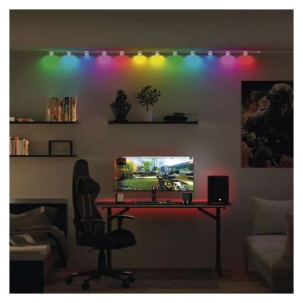 LED RGBIC+CCT Decoratieve ketting met spotverlichting GoSmart - verlenging 4xLED/7W/230V 85 cm Wi-Fi Tuya