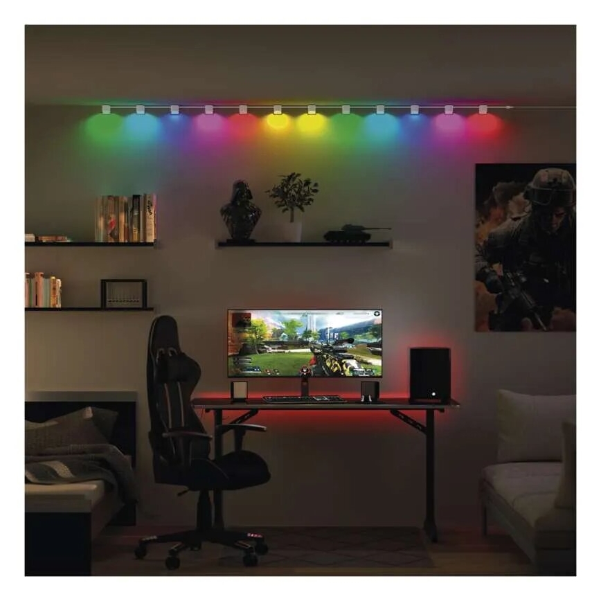 LED RGBIC+CCT Decoratieve ketting met spotverlichting GoSmart - verlenging 4xLED/7W/230V 85 cm Wi-Fi Tuya