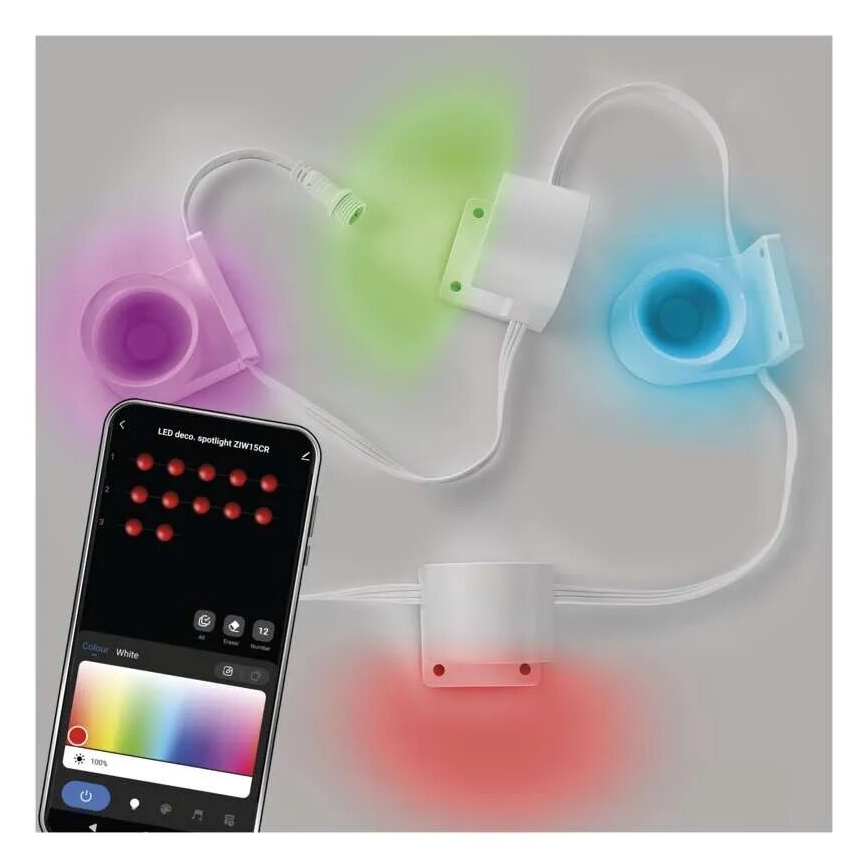 LED RGBIC+CCT Decoratieve ketting met spotverlichting GoSmart - verlenging 4xLED/7W/230V 85 cm Wi-Fi Tuya