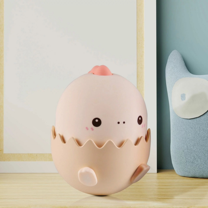 LED RGBW Dimbaar kinder aanraken lamp BABY DINO LED/0,75W/5V USB 1200 mAh roze
