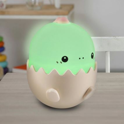 LED RGBW Dimbaar kinder aanraken lamp BABY DINO LED/0,75W/5V USB 1200 mAh roze