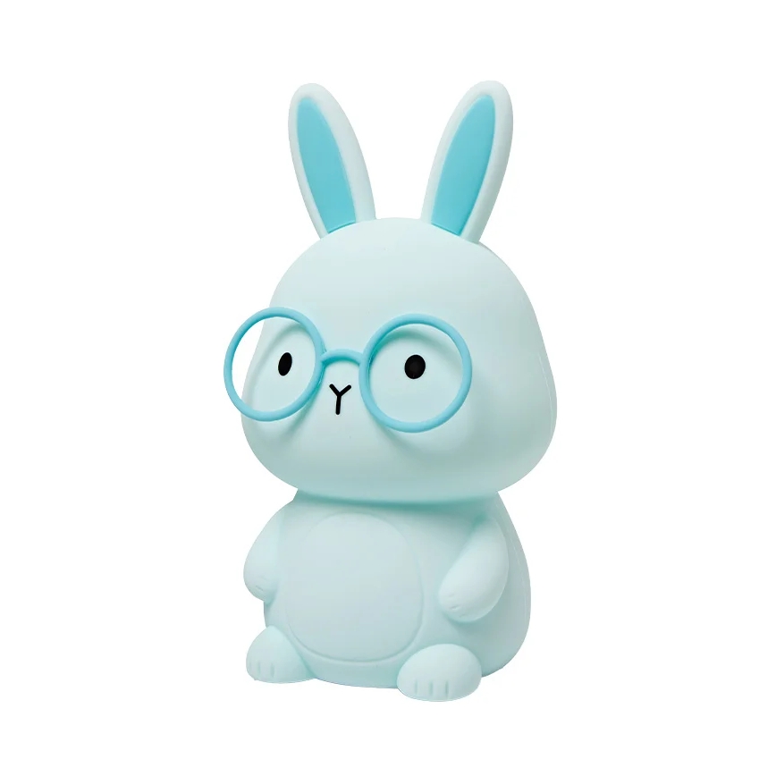 LED RGBW Dimbaar kinder aanraken lamp FLORKA LED/1W/5V USB 1200 mAh konijntje blauw