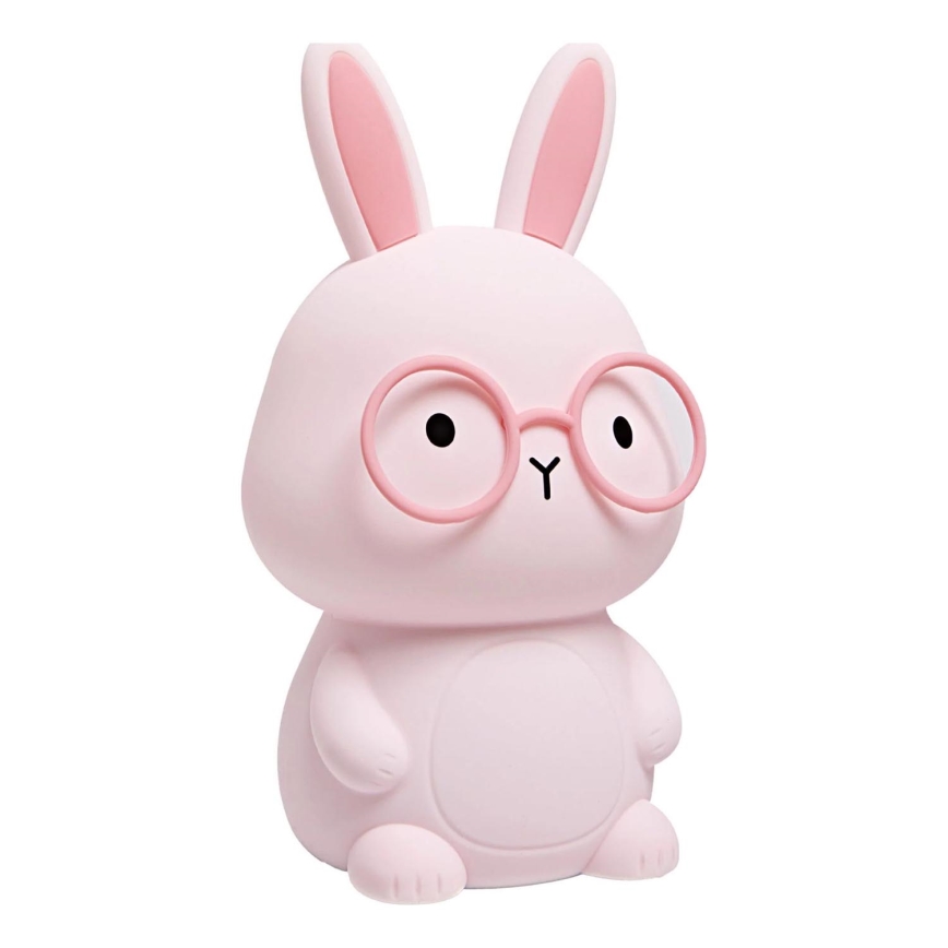 LED RGBW Dimbaar kinder aanraken lamp FLORKA LED/1W/5V USB 1200 mAh konijntje roze