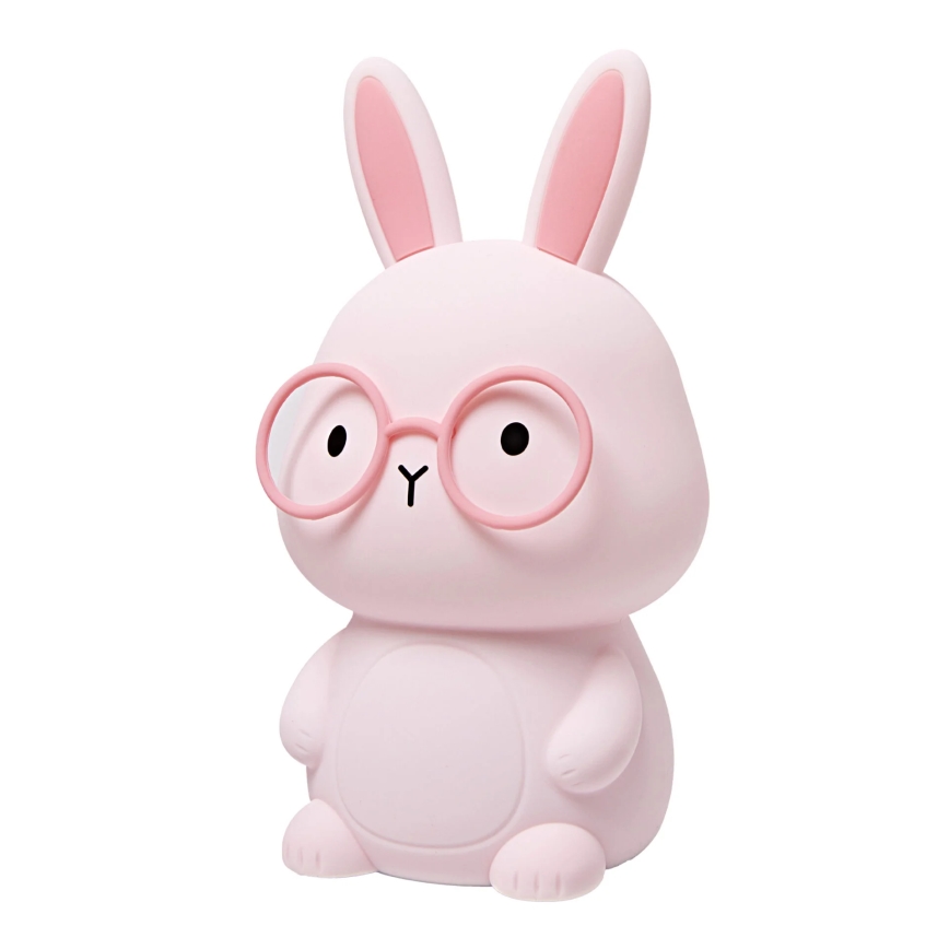 LED RGBW Dimbaar kinder aanraken lamp FLORKA LED/1W/5V USB 1200 mAh konijntje roze