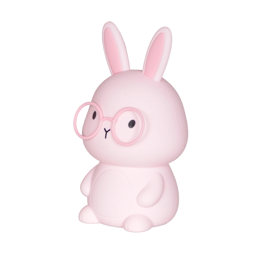 LED RGBW Dimbaar kinder aanraken lamp FLORKA LED/1W/5V USB 1200 mAh konijntje roze