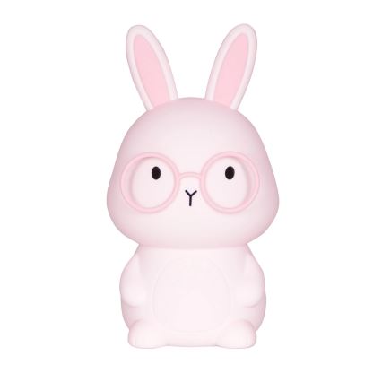 LED RGBW Dimbaar kinder aanraken lamp FLORKA LED/1W/5V USB 1200 mAh konijntje roze
