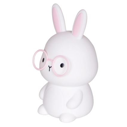 LED RGBW Dimbaar kinder aanraken lamp FLORKA LED/1W/5V USB 1200 mAh konijntje wit/roze