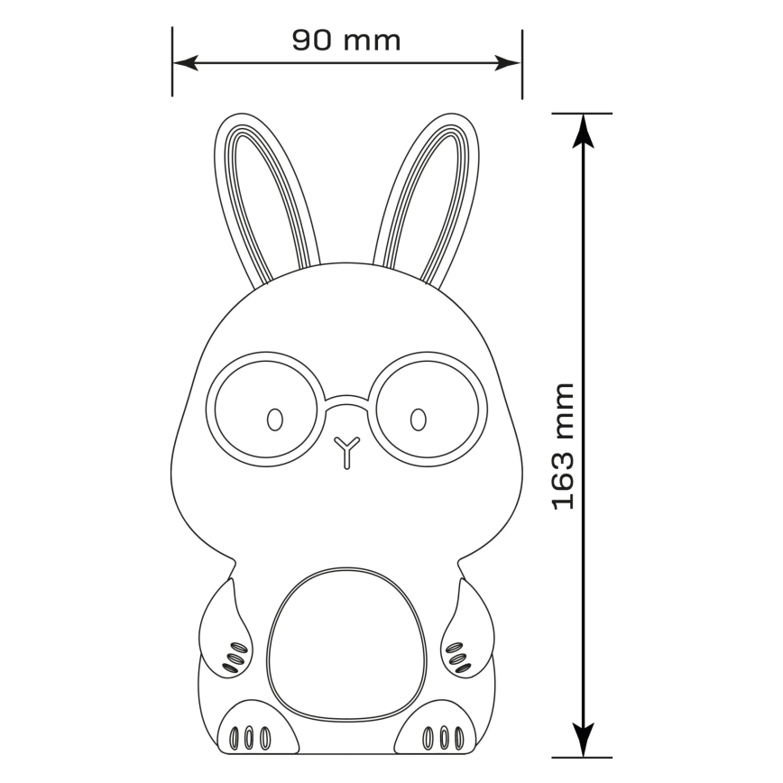 LED RGBW Dimbaar kinder aanraken lamp FLORKA LED/1W/5V USB 1200 mAh konijntje wit/roze