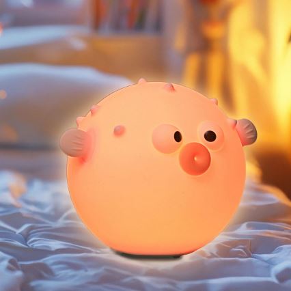 LED RGBW Dimbaar kinder aanraken lamp HELA LED/1W/5V USB 1200 mAh vis roze
