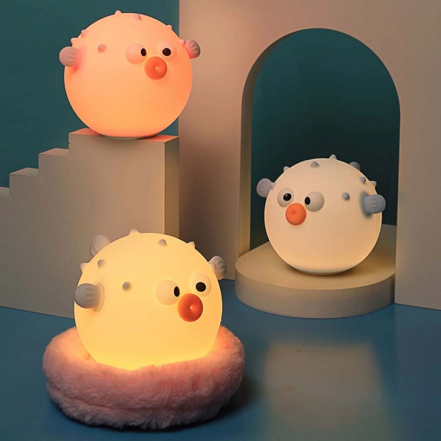 LED RGBW Dimbaar kinder aanraken lamp HELA LED/1W/5V USB 1200 mAh vis roze