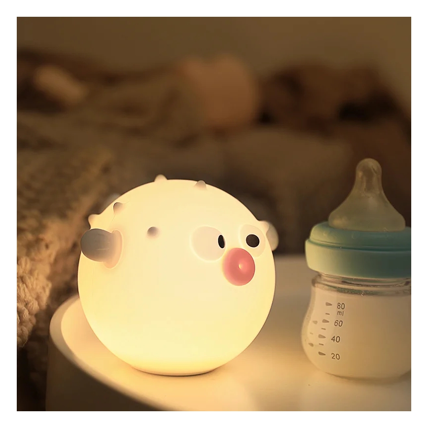 LED RGBW Dimbaar kinder aanraken lamp HELI LED/1W/5V USB 1200 mAh vis blauw