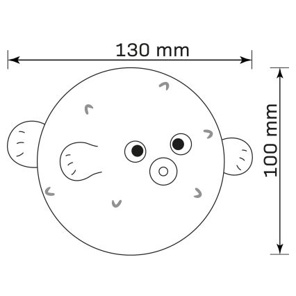 LED RGBW Dimbaar kinder aanraken lamp HELI LED/1W/5V USB 1200 mAh vis blauw