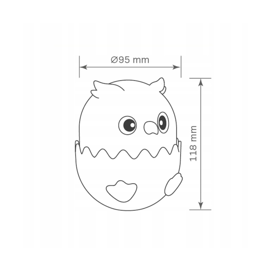 LED RGBW Dimbaar kinder aanraken lamp OWL LED/1W/5V USB 1200 mAh uil blauw