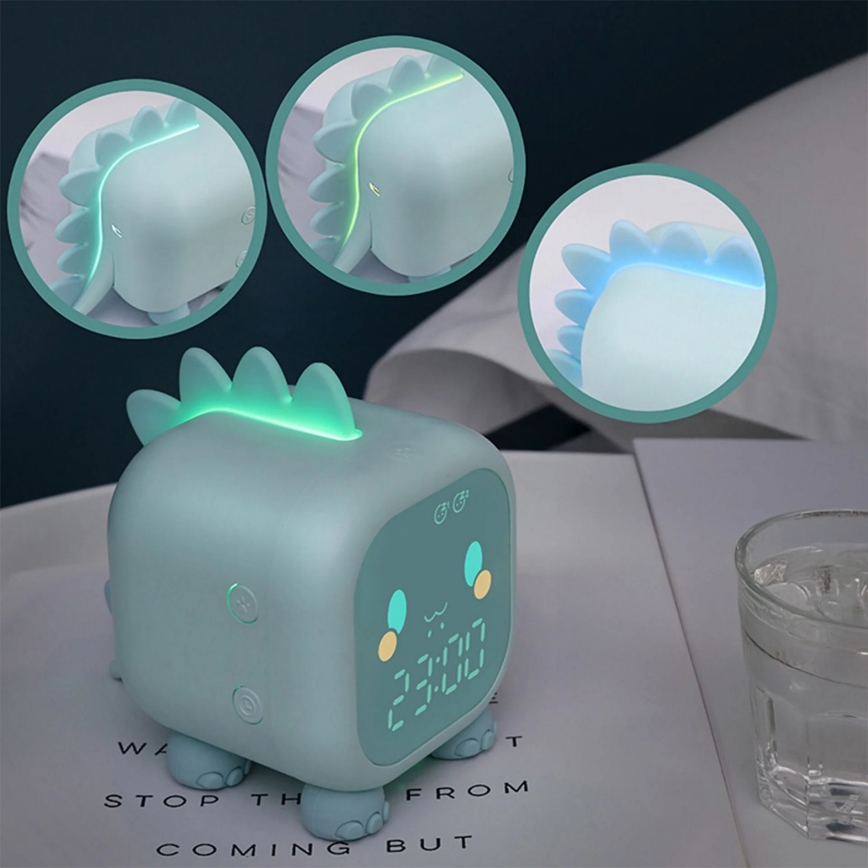 LED RGBW Dimbaar kinder nacht klein lampje met wekker FILIP LED/1,5W/5V 1500 mAh